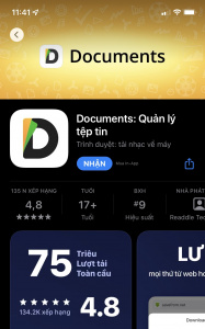 Cách tải video trên facebook bằng ứng dụng Documents